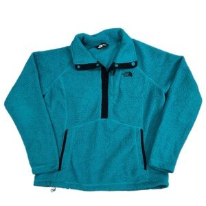 The North Face Sheepeater Fleece Quarter Snap Pullover Teal Women's Large